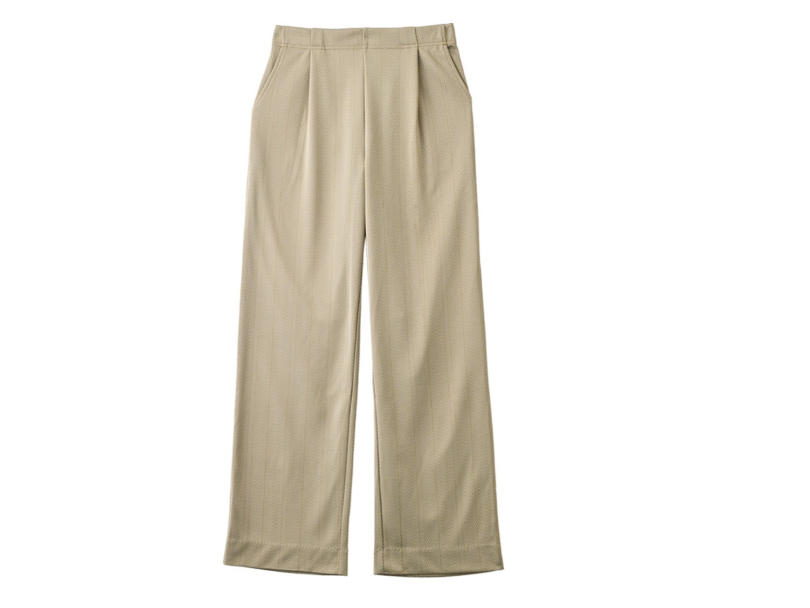 着まわし抜群 撥水ジャカードセミワイドパンツ 着まわし抜群 撥水ジャカードセミワイドパンツ