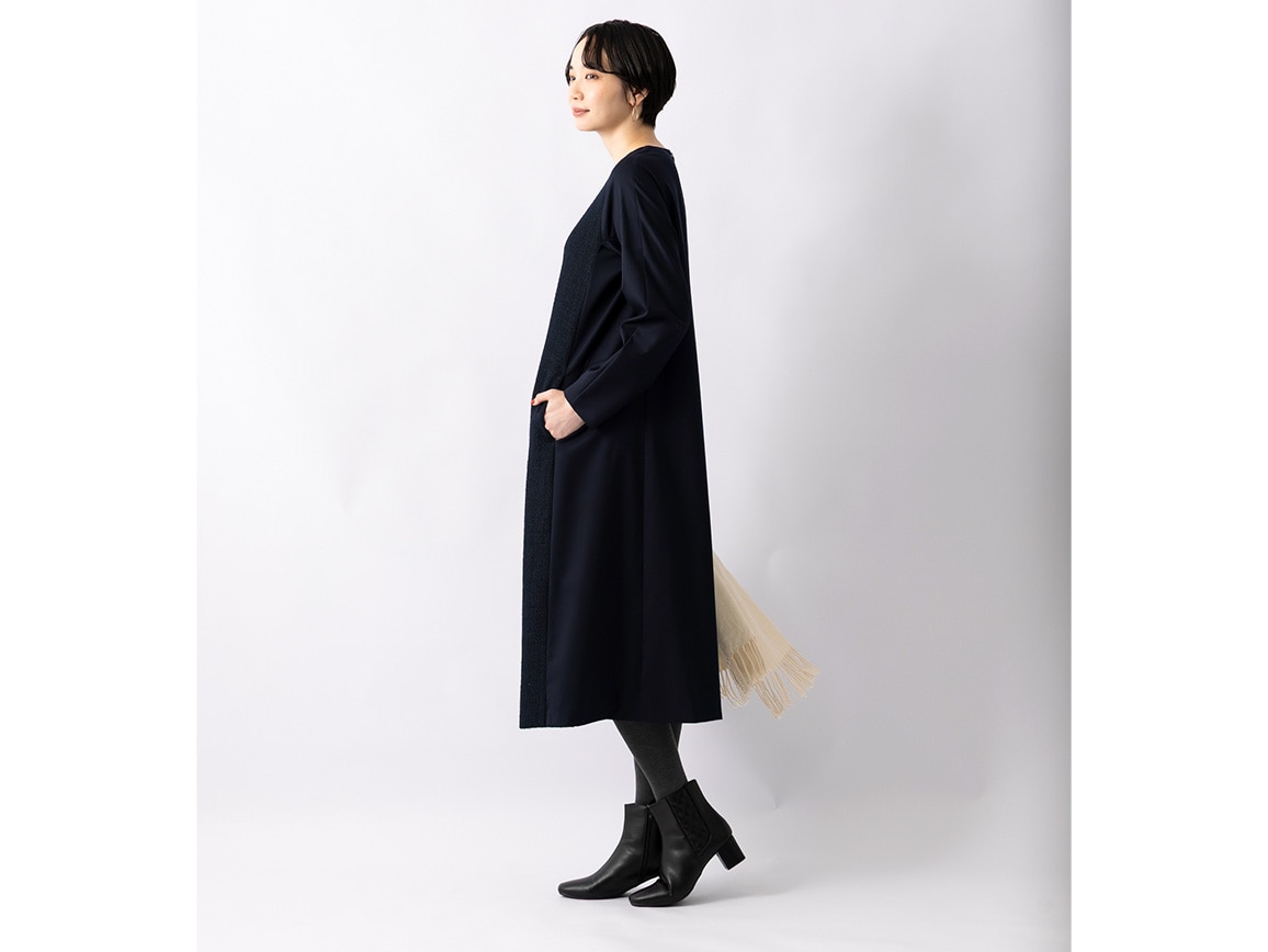 【新品未使用タグ付き】マッキントッシュ 1重 ミックスツイード　 スーツ MISCH MASCH ワンピース 2024秋冬新作ドットチュールドッキング