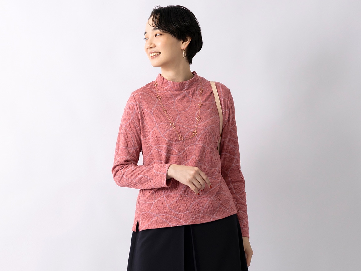 接結ジャカードプルオーバー 接結ジャカードプルオーバー