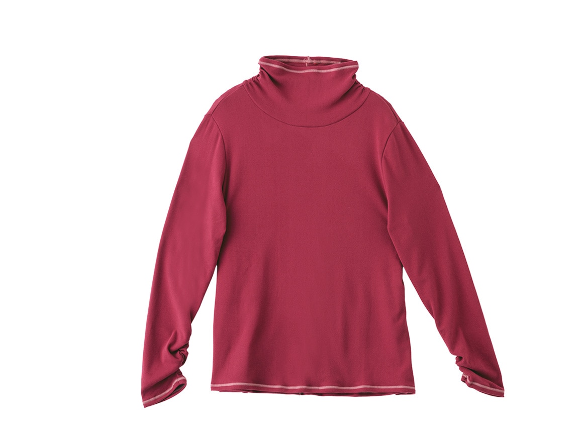 hk bien マイクロスキン 軽量あたたか配色ステッチプルオーバー hk bien マイクロスキン 軽量あたたか配色ステッチプルオーバー