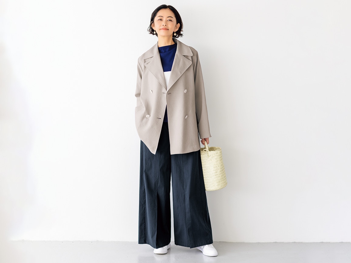 フロントタックワイドパンツ フロントタックワイドパンツ