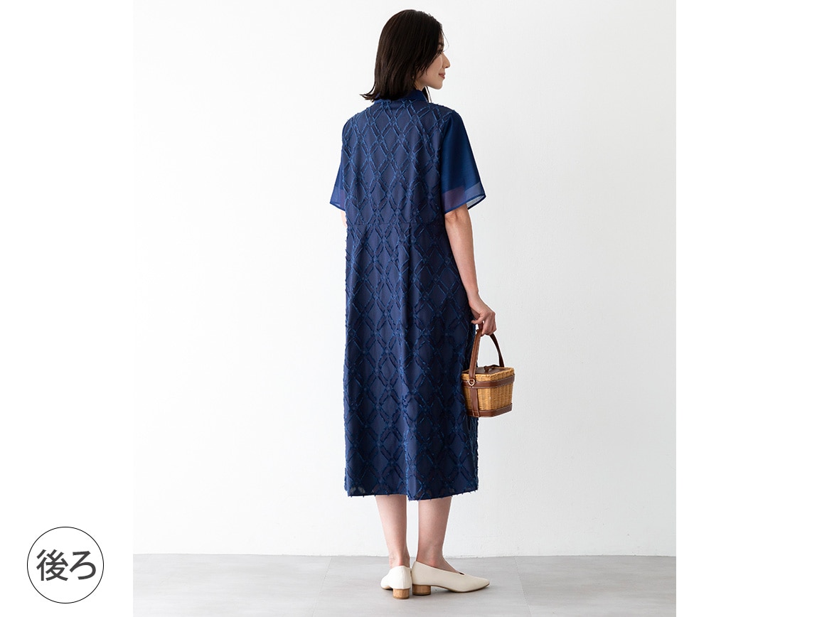 【先行】オーガンジージャカードワンピース 【先行】オーガンジージャカードワンピース