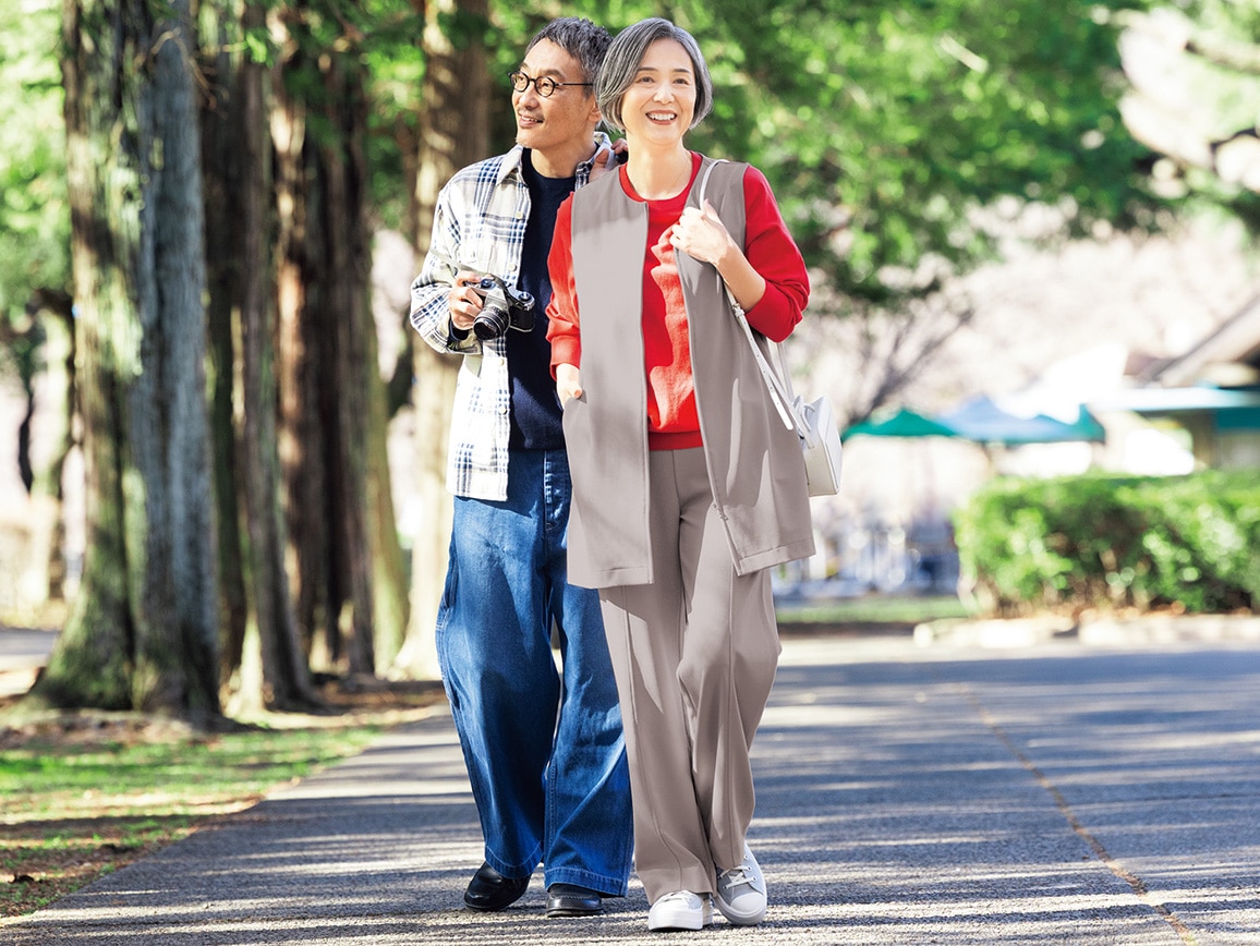 セットアップになる 撥水トラベルスマートワイドパンツ セットアップになる 撥水トラベルスマートワイドパンツ