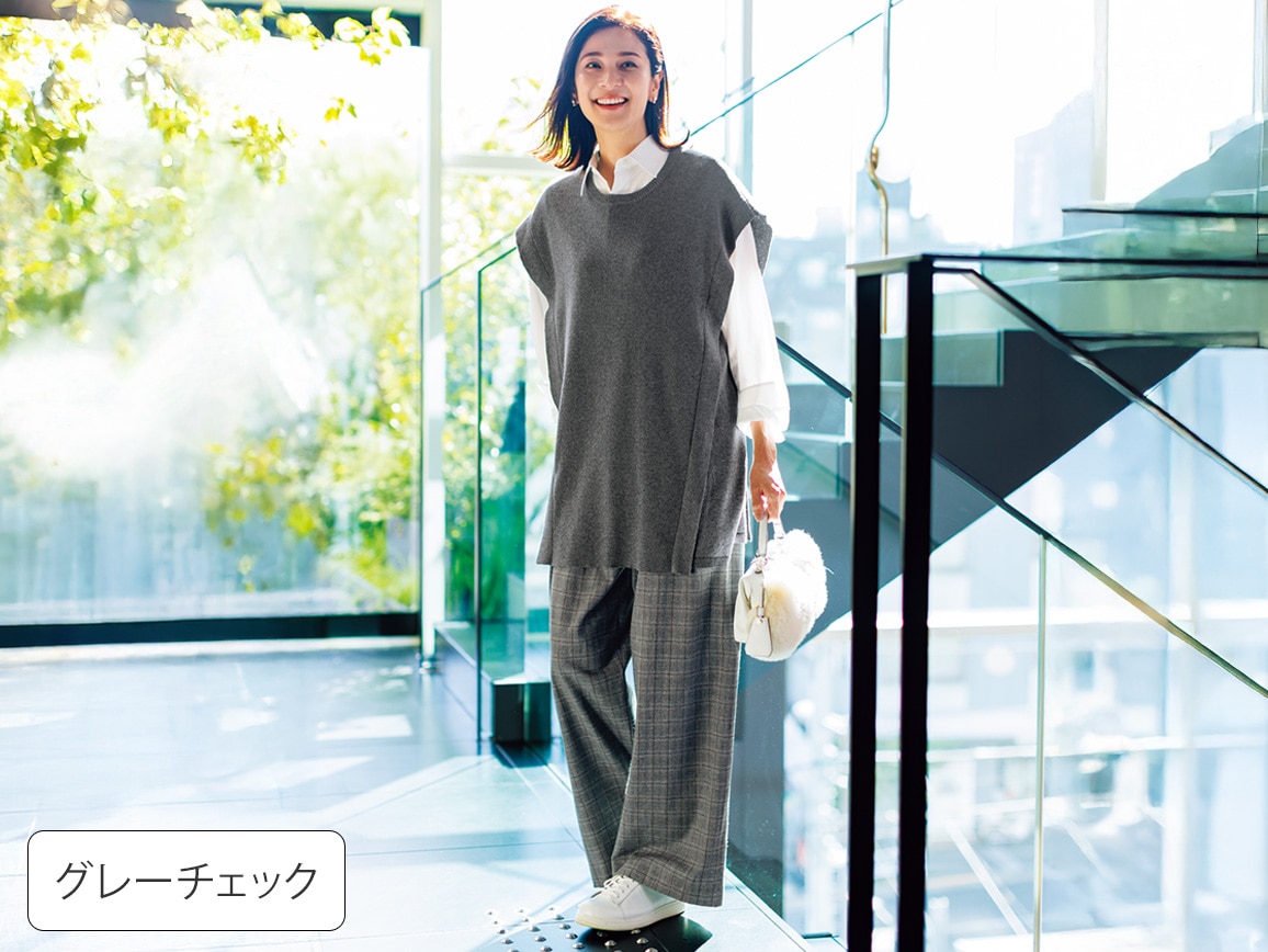 裏起毛ベルトデザインワイドパンツ 裏起毛ベルトデザインワイドパンツ