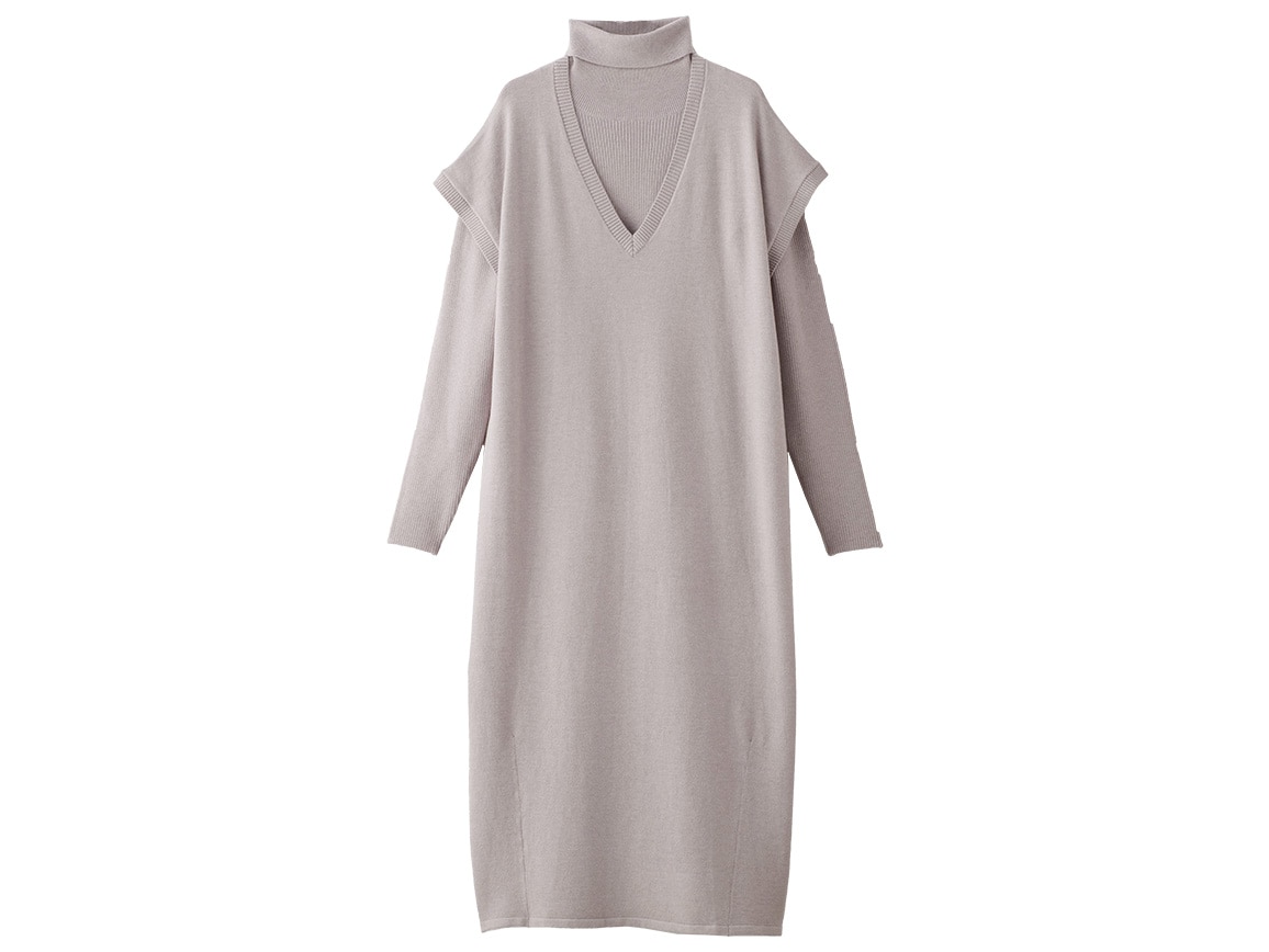 リブプルオーバー&ベストワンピースセット リブプルオーバー&ベストワンピースセット