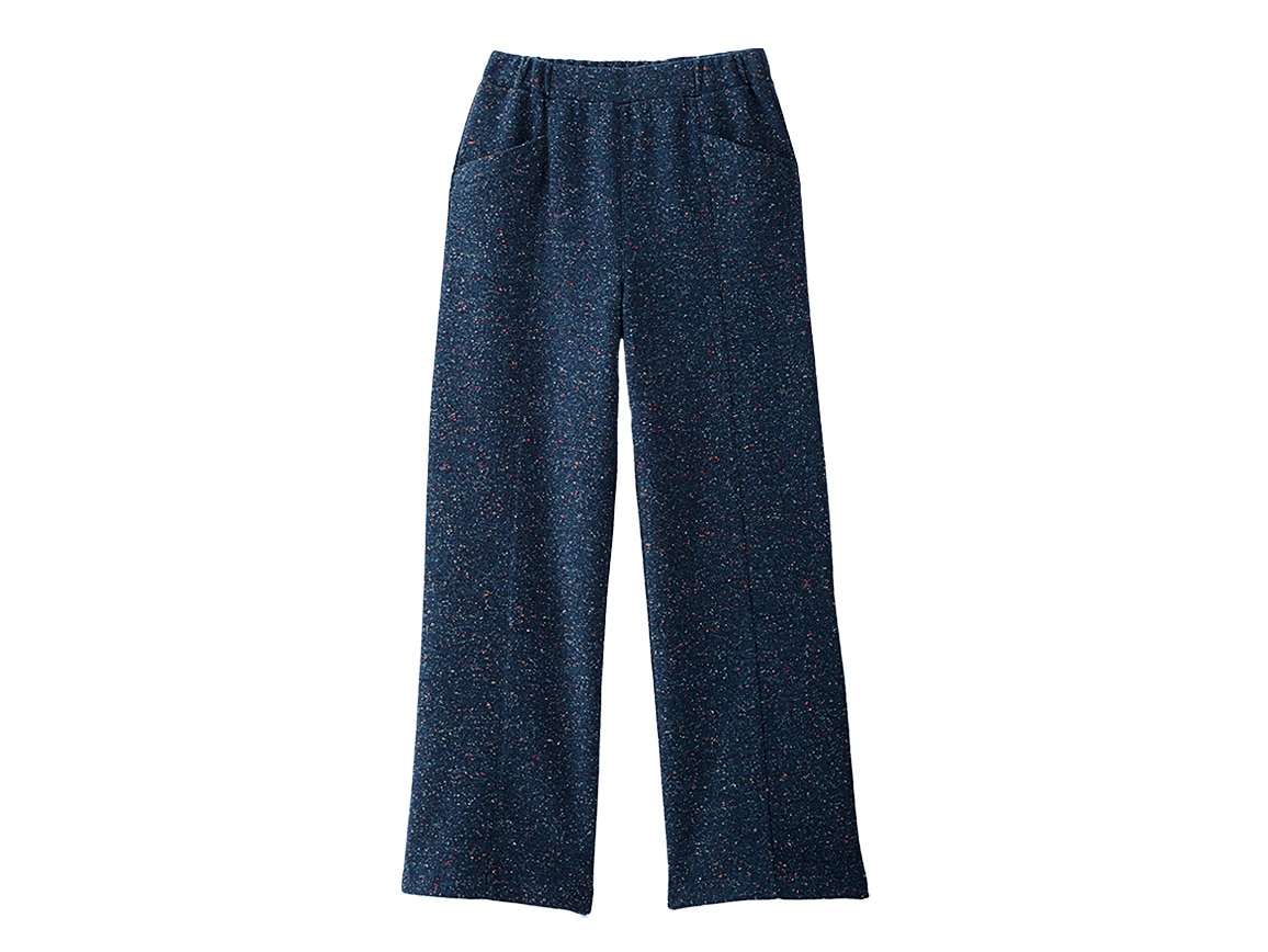 45R リネン・ギマミックスツイードPANTS パンツ ミックスツイード調ゆったりストレートパンツ(40_M63cm 24_