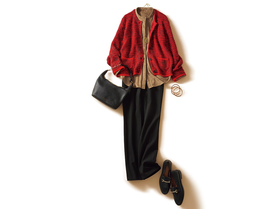 バンドカラー切り替え起毛ブラウスジャケット バンドカラー切り替え起毛ブラウスジャケット