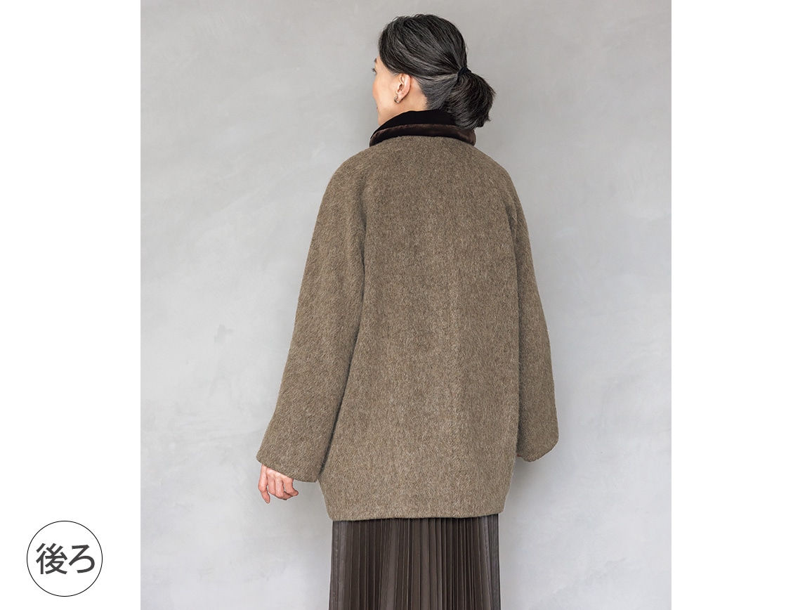 ベロアダウンベスト×ウール混コートセット ベロアダウンベスト×ウール混コートセット