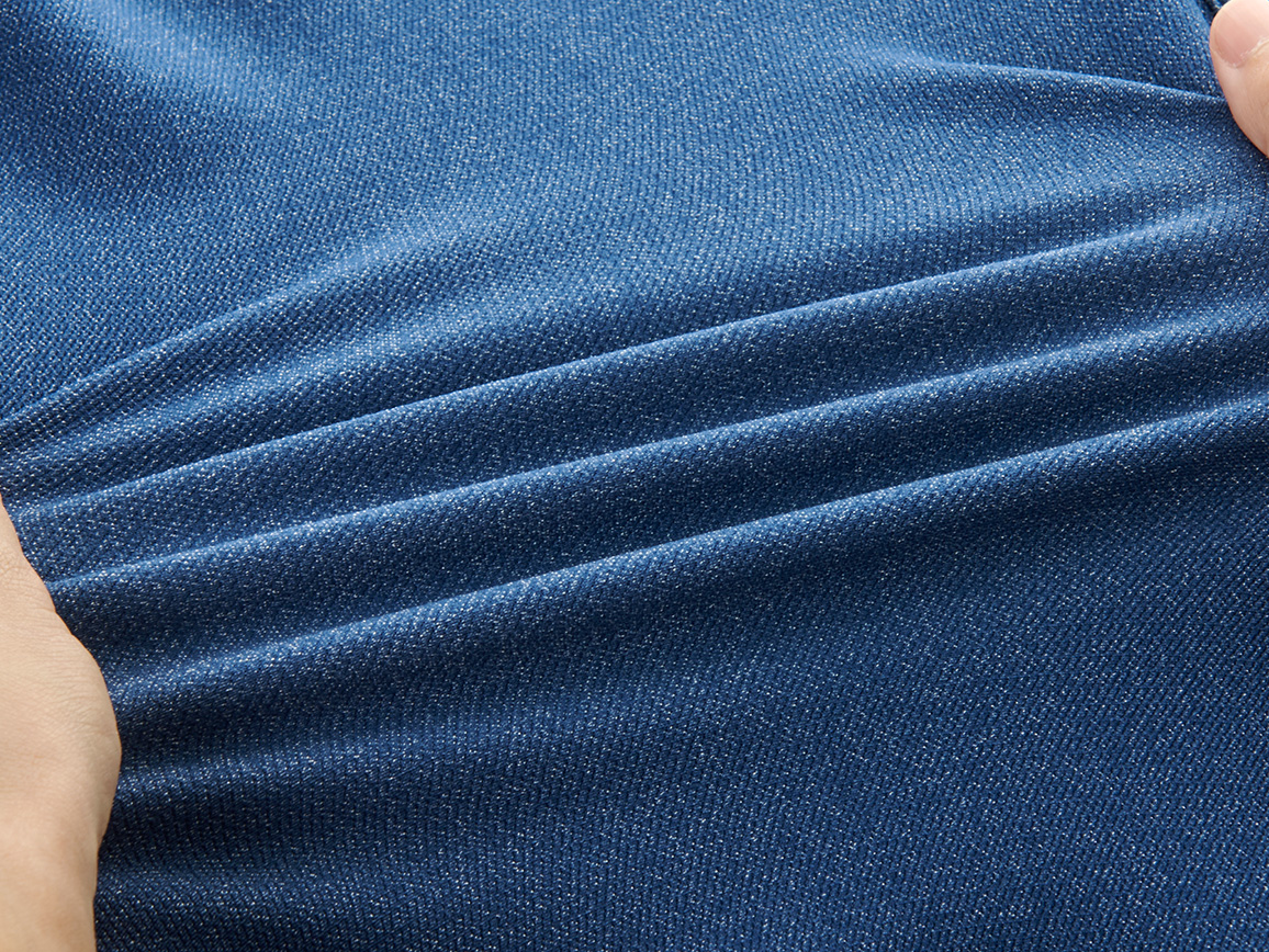 デニム調裏起毛バンドカラーブラウス デニム調裏起毛バンドカラーブラウス