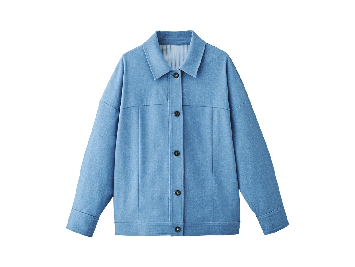 デニム調ゆったりブルゾン デニム調ゆったりブルゾン