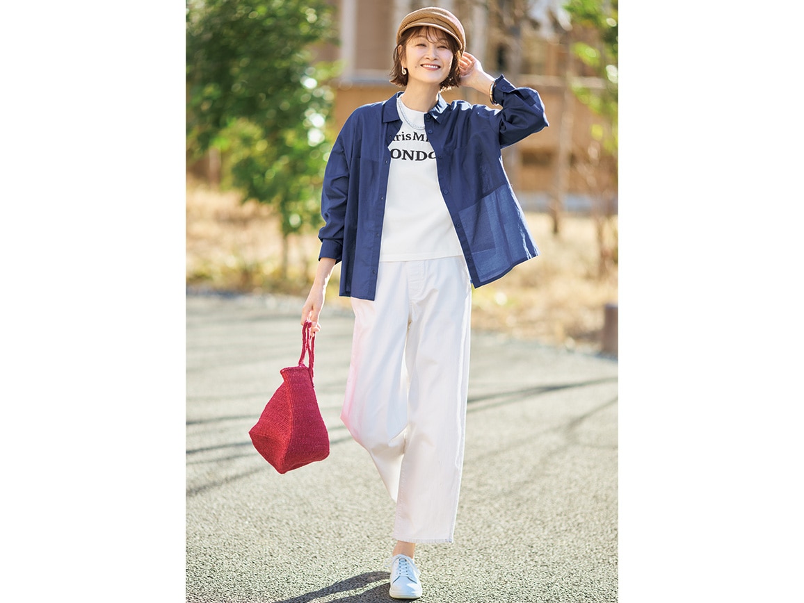 ひじが隠れるクルーネックニット ひじが隠れるクルーネックニット