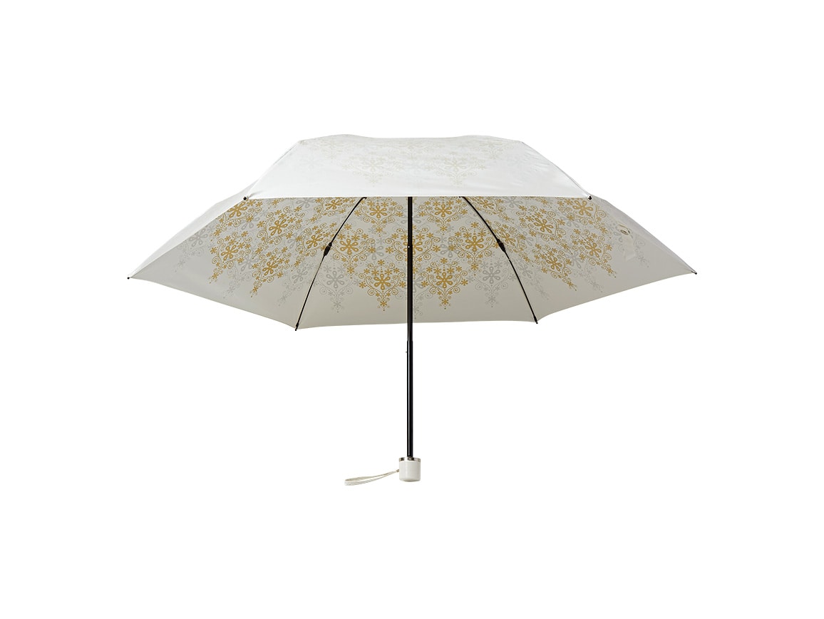 プレミアムホワイト 軽量晴雨兼用日傘 クリスタル柄 70 ゴールド 公式 ハルメク通販サイト