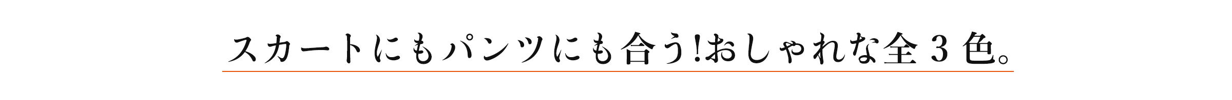 スカートにもパンツにも合う!おしゃれな全3色