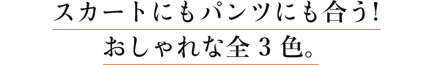 スカートにもパンツにも合う!おしゃれな全3色