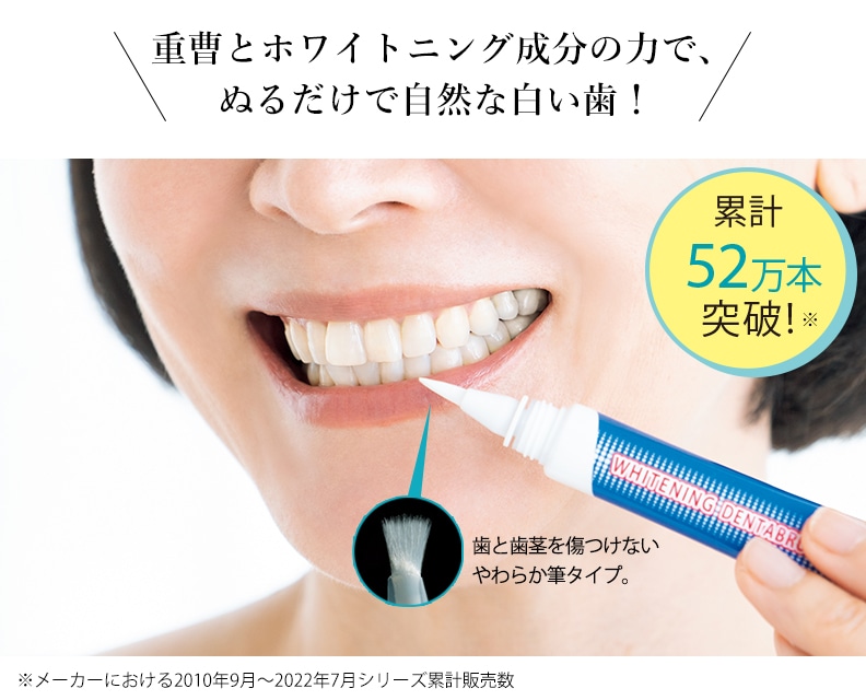 歯磨き後にさっと塗るだけ!研磨剤不使用で自然な白い歯に。