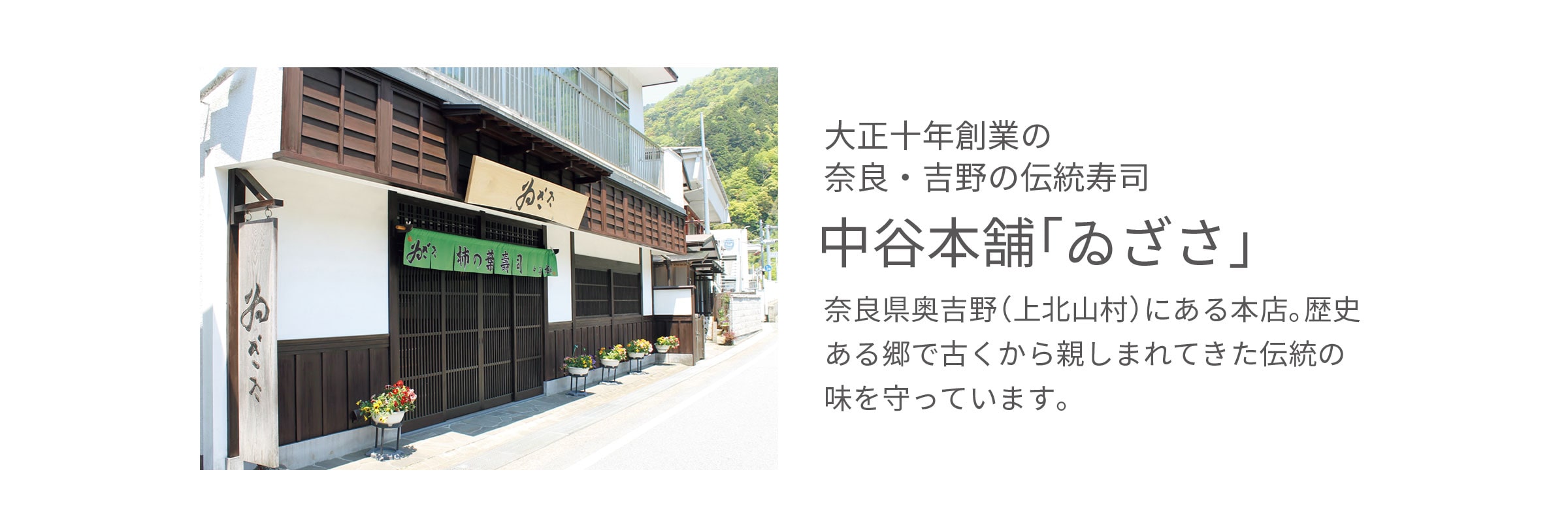 大正十年創業の奈良・吉野の伝統寿司 中谷本舗「ゐざさ」