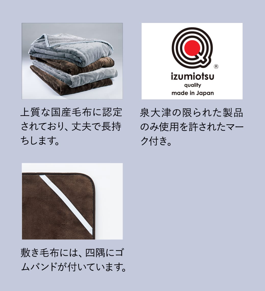 ふわっと嵩が高く体温を逃さない中わた 側地は綿100%で冬の荒れ肌にやさしい