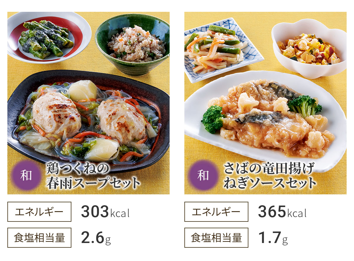 鶏つくねの春雨スープセット さばの竜田揚げねぎソースセット