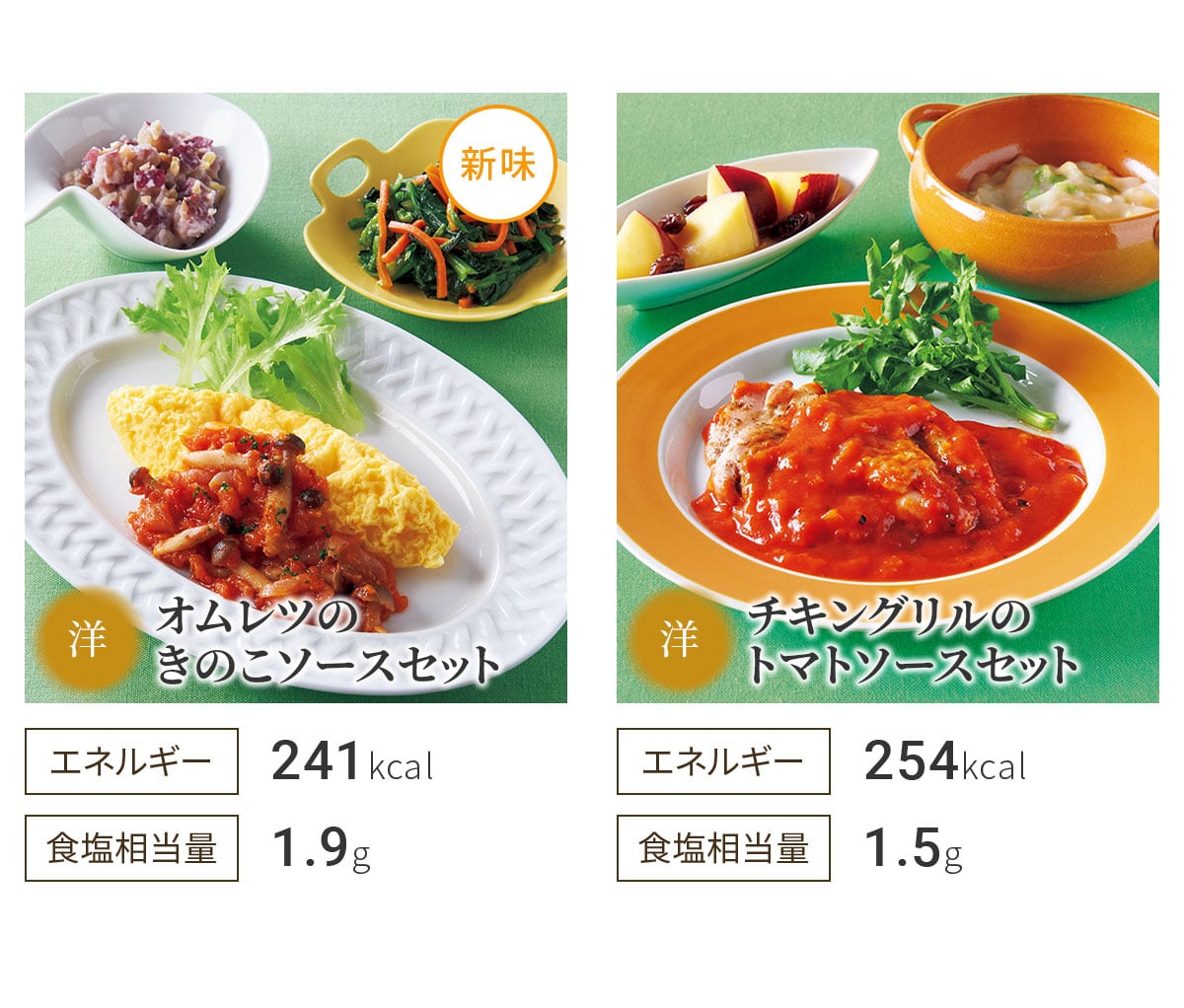 オムレツのきのこソースセット チキングリルのトマトソースセット