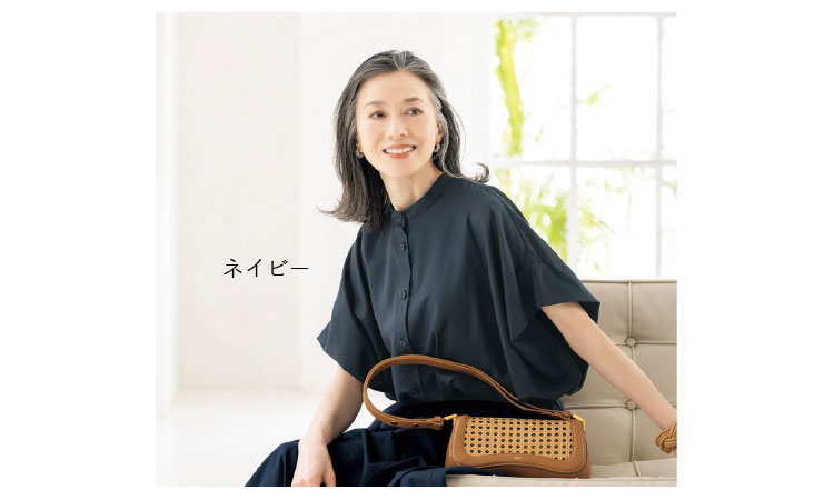 ミスキョウコ・折り返しタック袖ふんわりブラウス