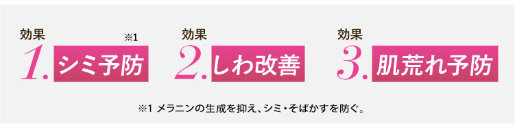 シミ予防・しわ改善・肌荒れ予防