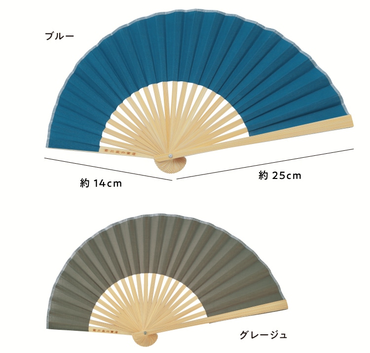 片側が広い扇面の形で、効果的に風を送る。