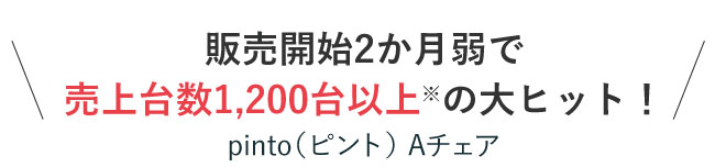 販売開始2か月弱で売上台数1,200台以上※の大ヒット!pinto(ピント) Aチェア