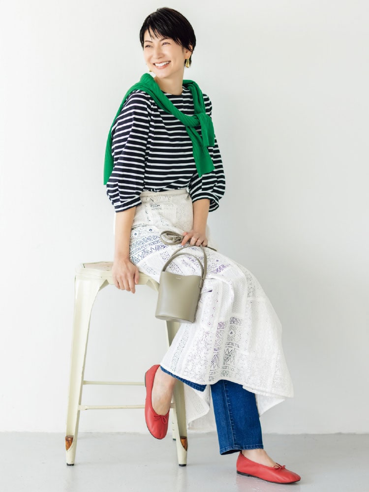 �p�b�`���[�N���[�X�����X�J�[�g_white