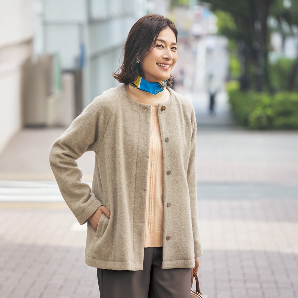 サスティナブルウールハーフコート