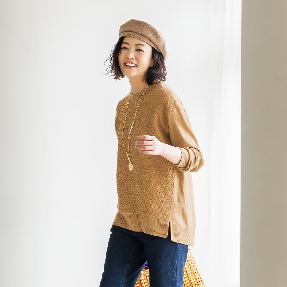 ふくれジャカードセーター