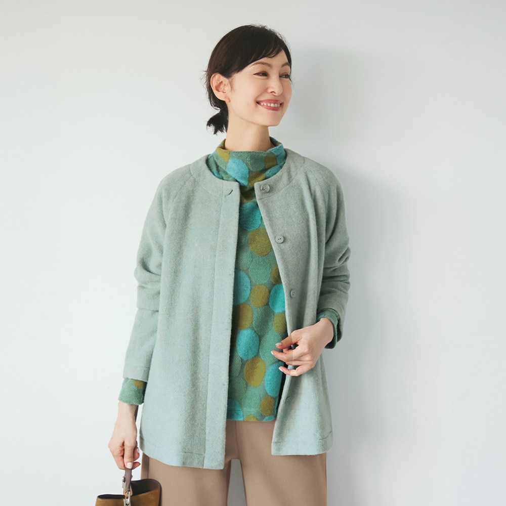 サークル柄ふんわりジャカードプルオーバー