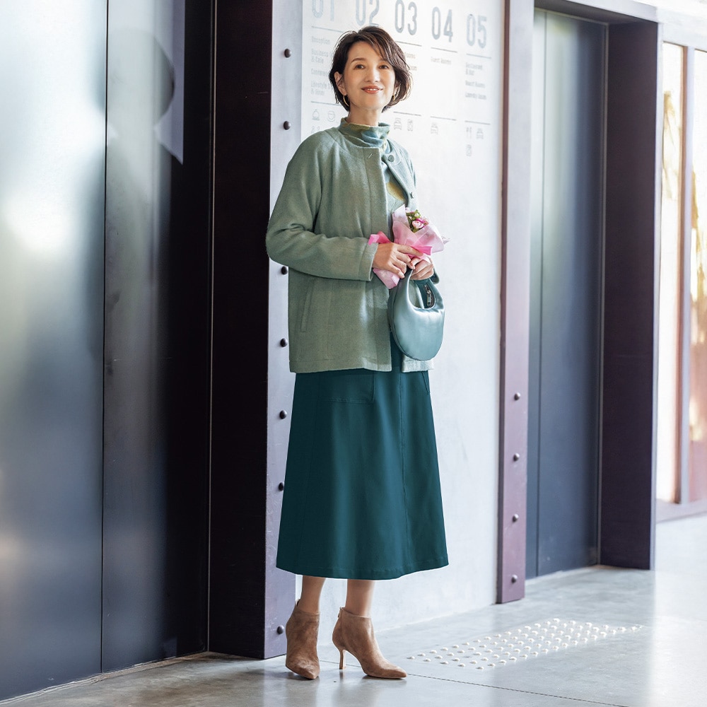 ステッチデザイン台形スカート