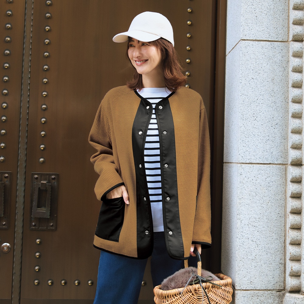 あったかワッフルリバーシブルコート