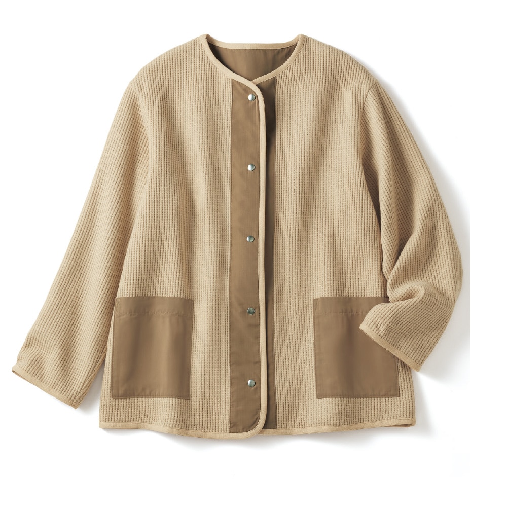 あったかワッフルリバーシブルコート