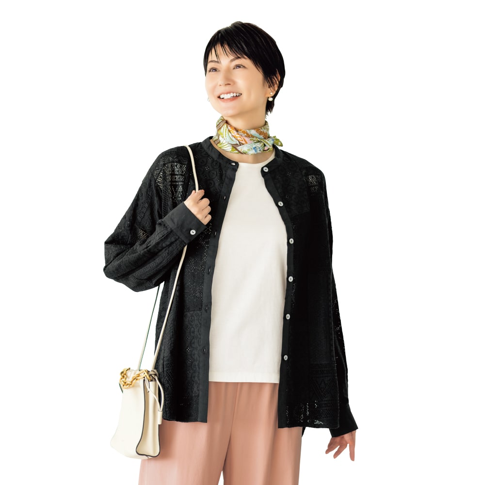 パッチワークレースブラウス