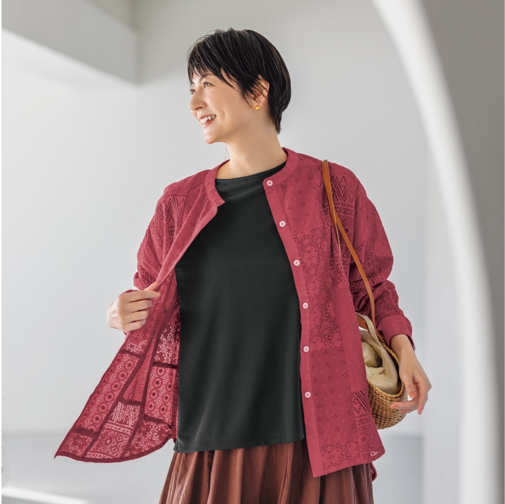 パッチワークレースブラウス