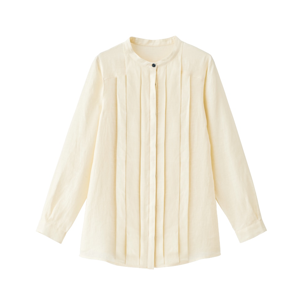 タックデザインリネンブラウス