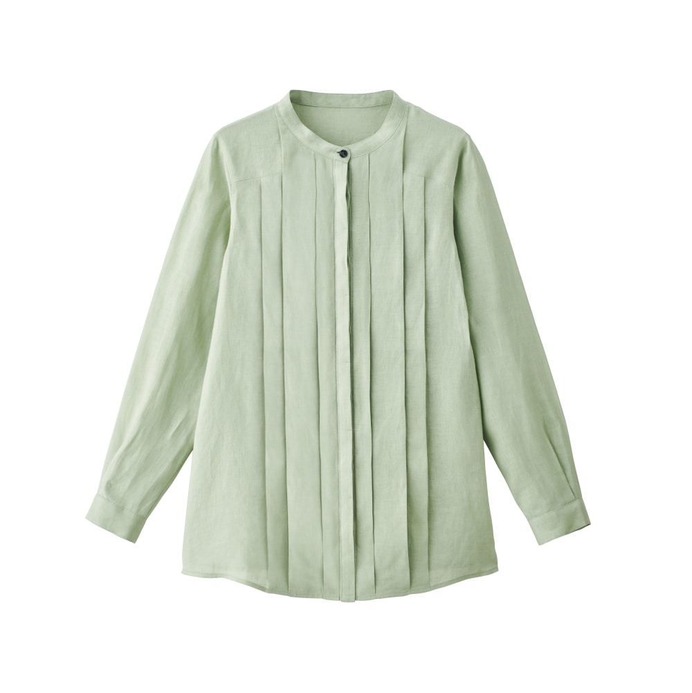 タックデザインリネンブラウス